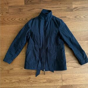 Massimo Dutti Dressy Utility Jacket with Cinch Tie Waist - Navy